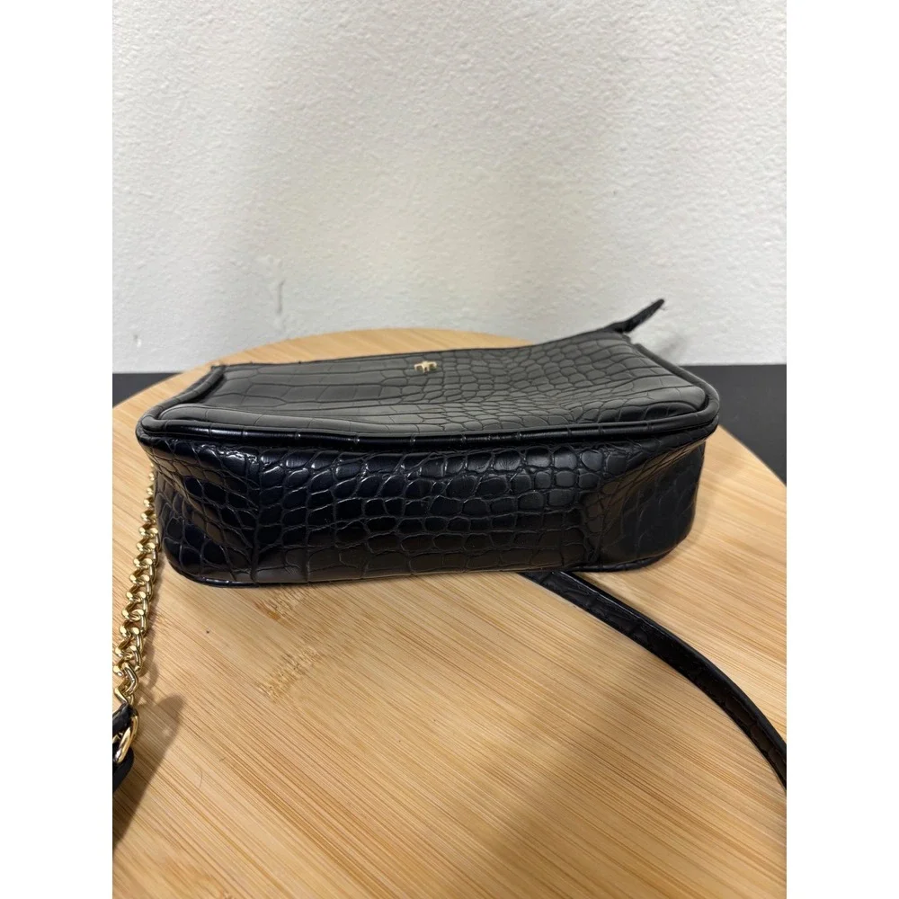 PETA + JAIN‎ Danny Cros Crossbody Bag Women Small Black Embossed Leather